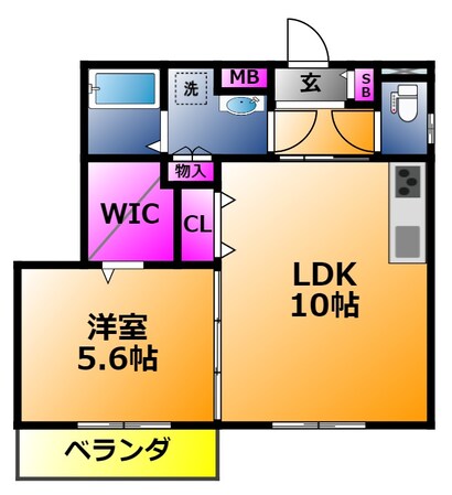 クリエオーレ稲田本町の物件間取画像